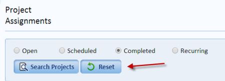 Reset Project Assignments